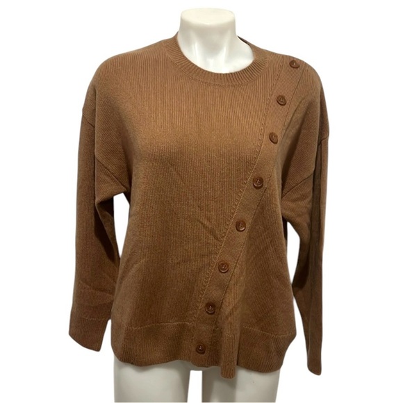 Summersalt The luxe cashmere blend button crewneck sweater size Medium - Picture 1 of 12
